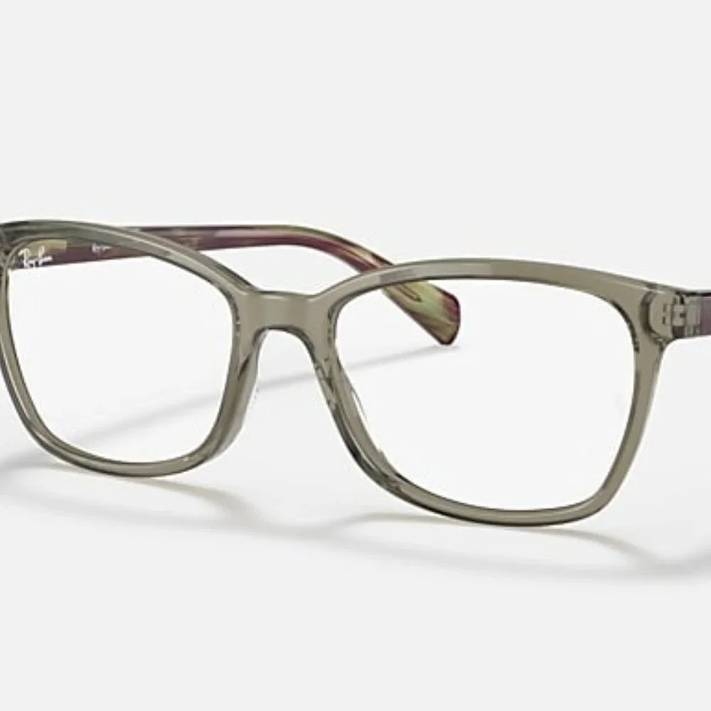 NEW RAY-BAN RB5362 8178 Butterfly – Transparent Green/Striped Havana 52-1